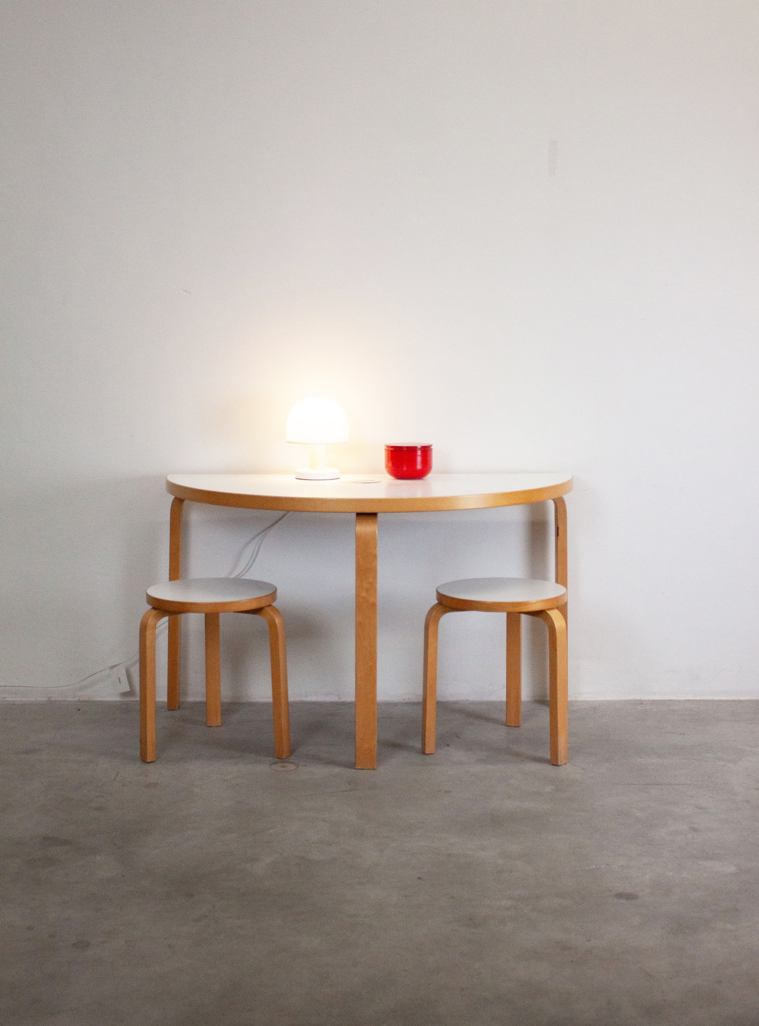 Artek Model 95 Half Round Dining Table by Alvar Aalto (White) - Image 25