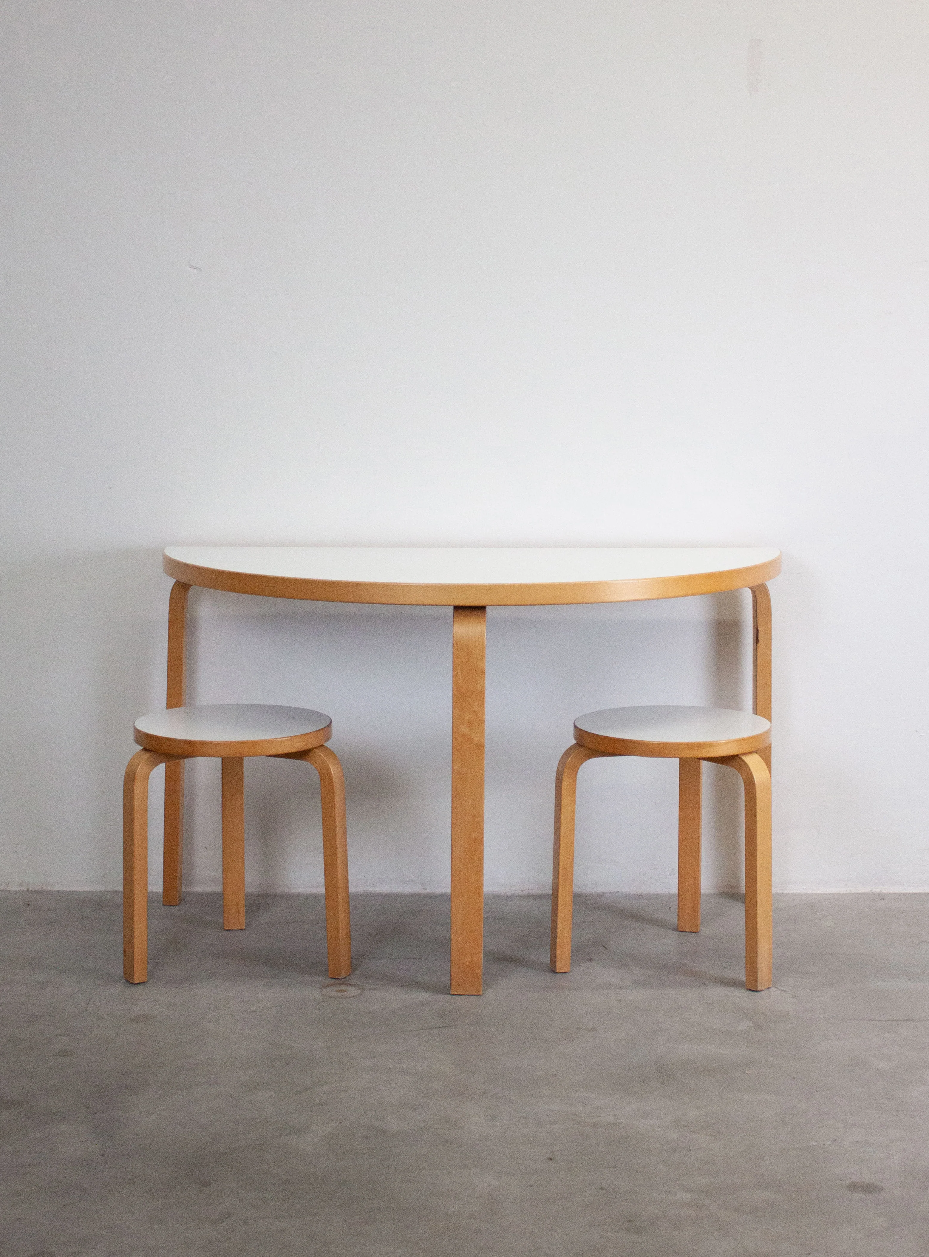 Artek Model 95 Half Round Dining Table by Alvar Aalto (White) - Image 8