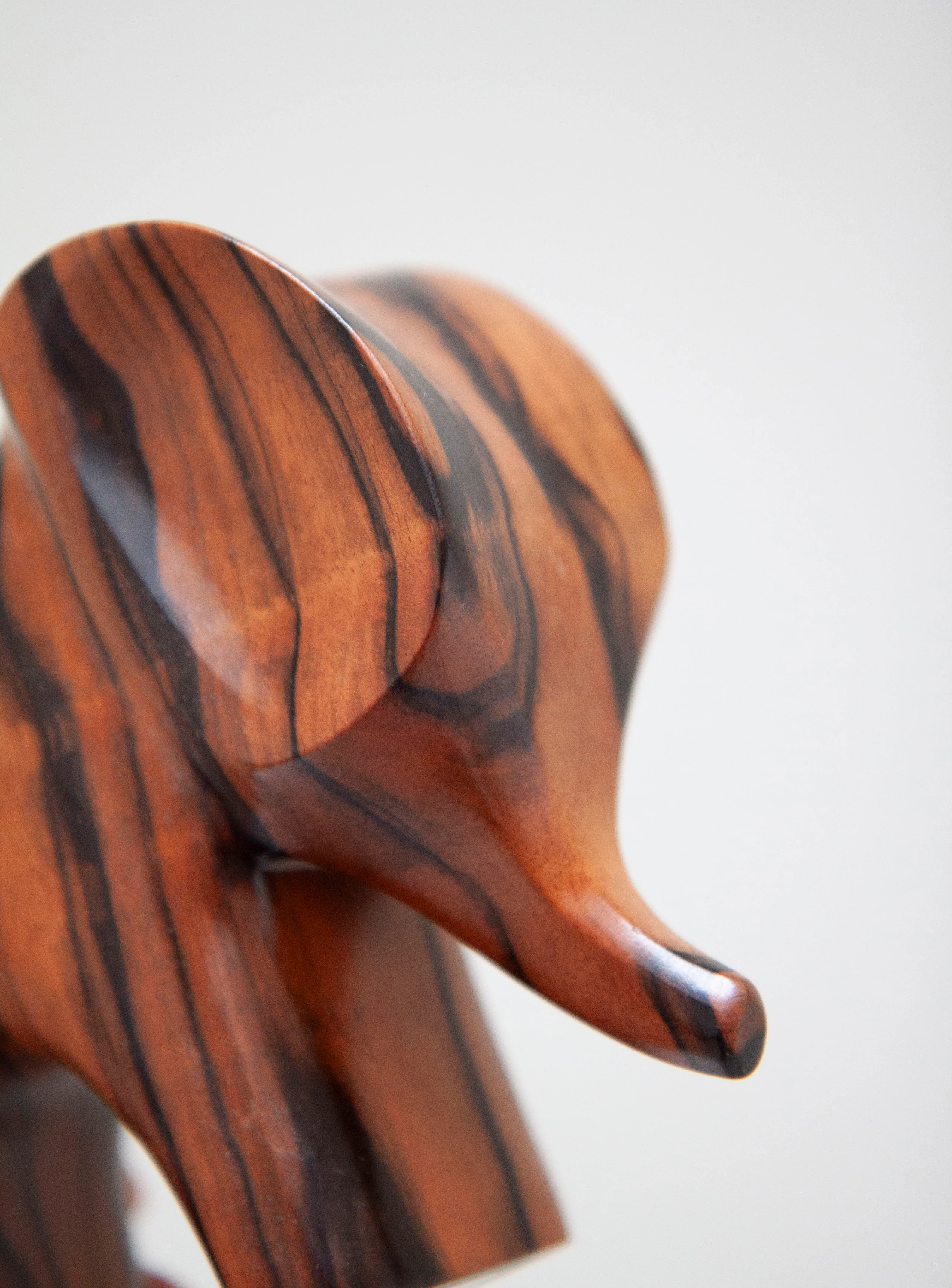 Carved Rosewood Elephant Sculpture - Image 11