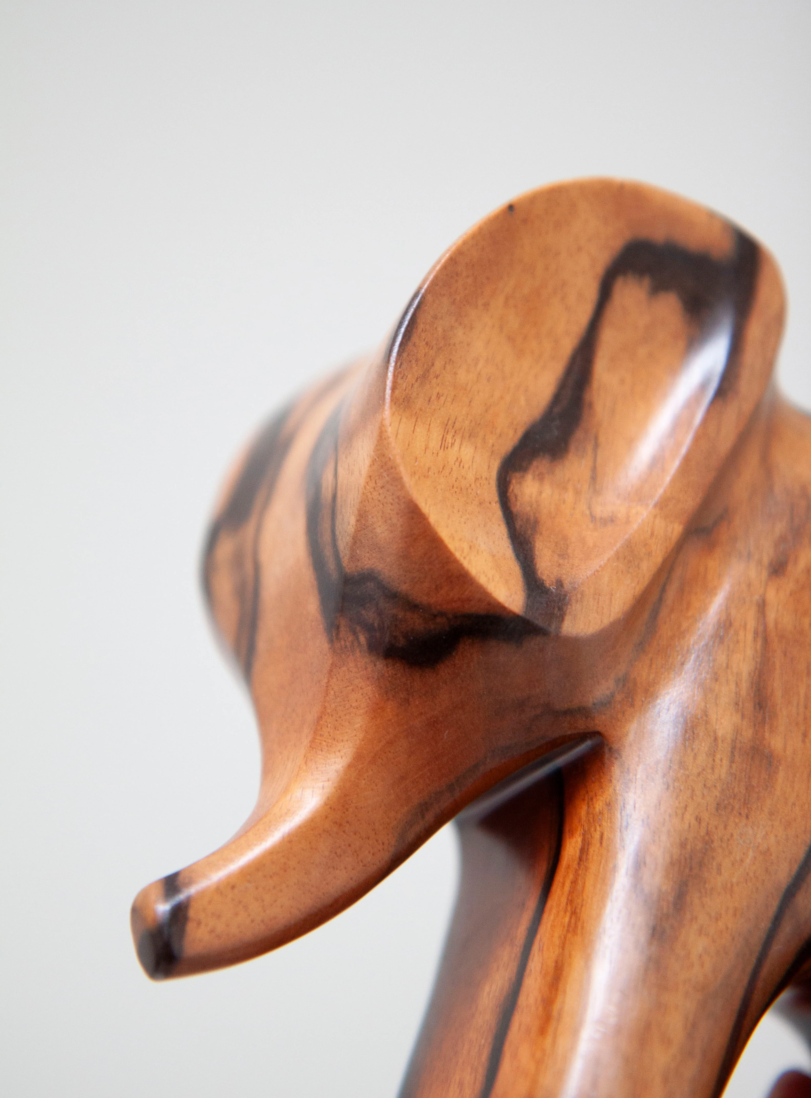 Carved Rosewood Elephant Sculpture - Image 12