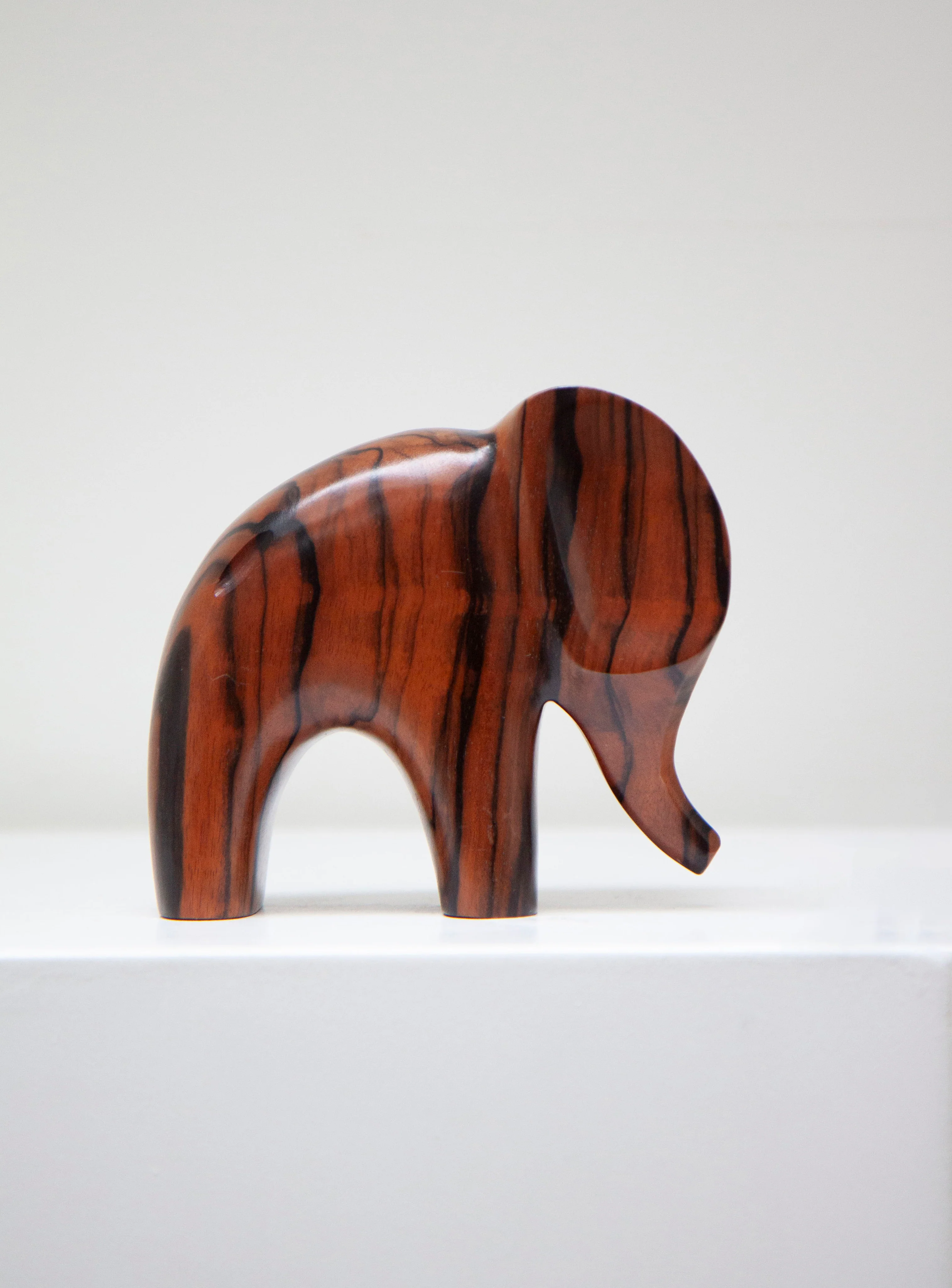Carved Rosewood Elephant Sculpture - Image 5