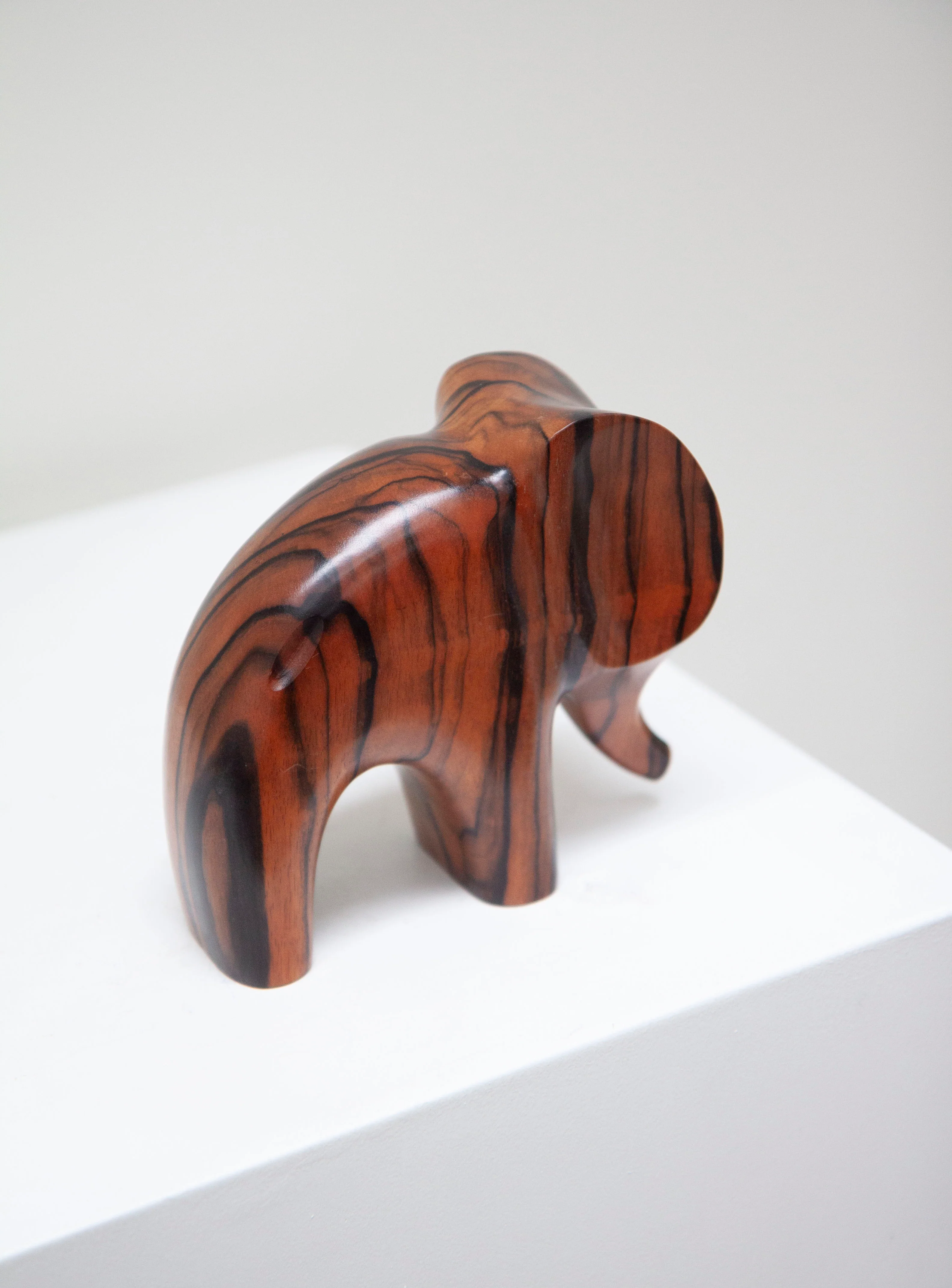 Carved Rosewood Elephant Sculpture - Image 6