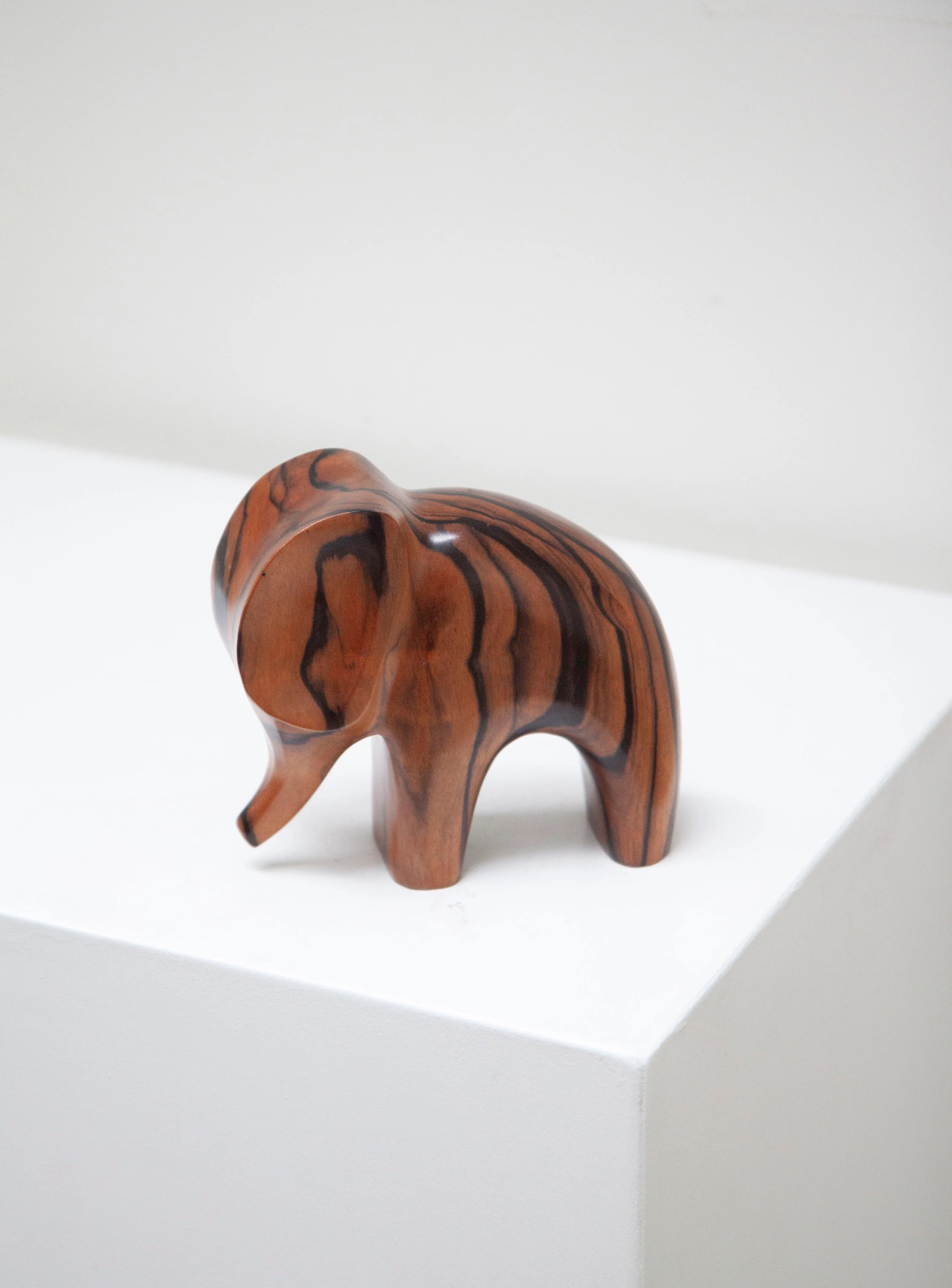 Carved Rosewood Elephant Sculpture - Image 8