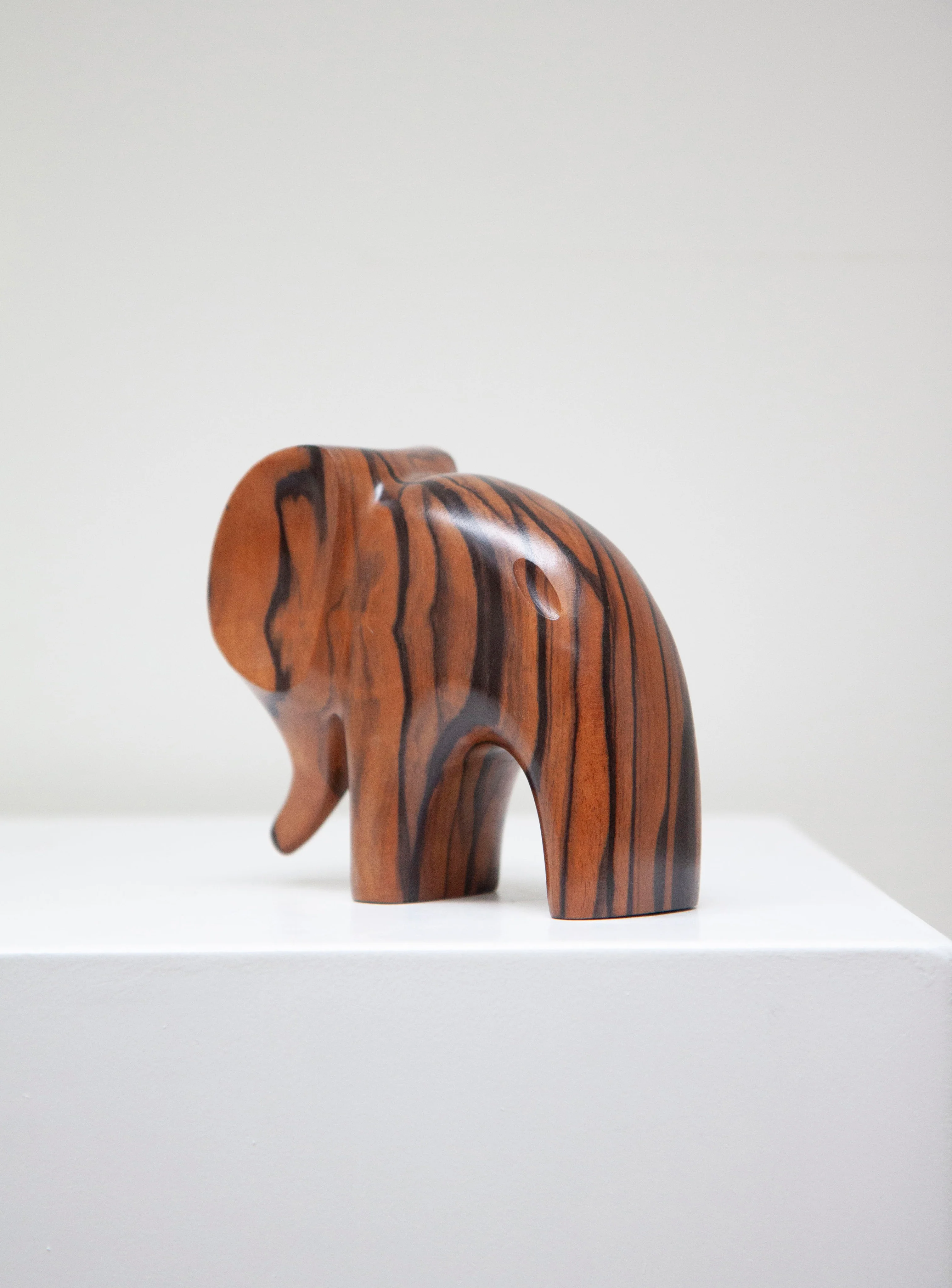 Carved Rosewood Elephant Sculpture - Image 9