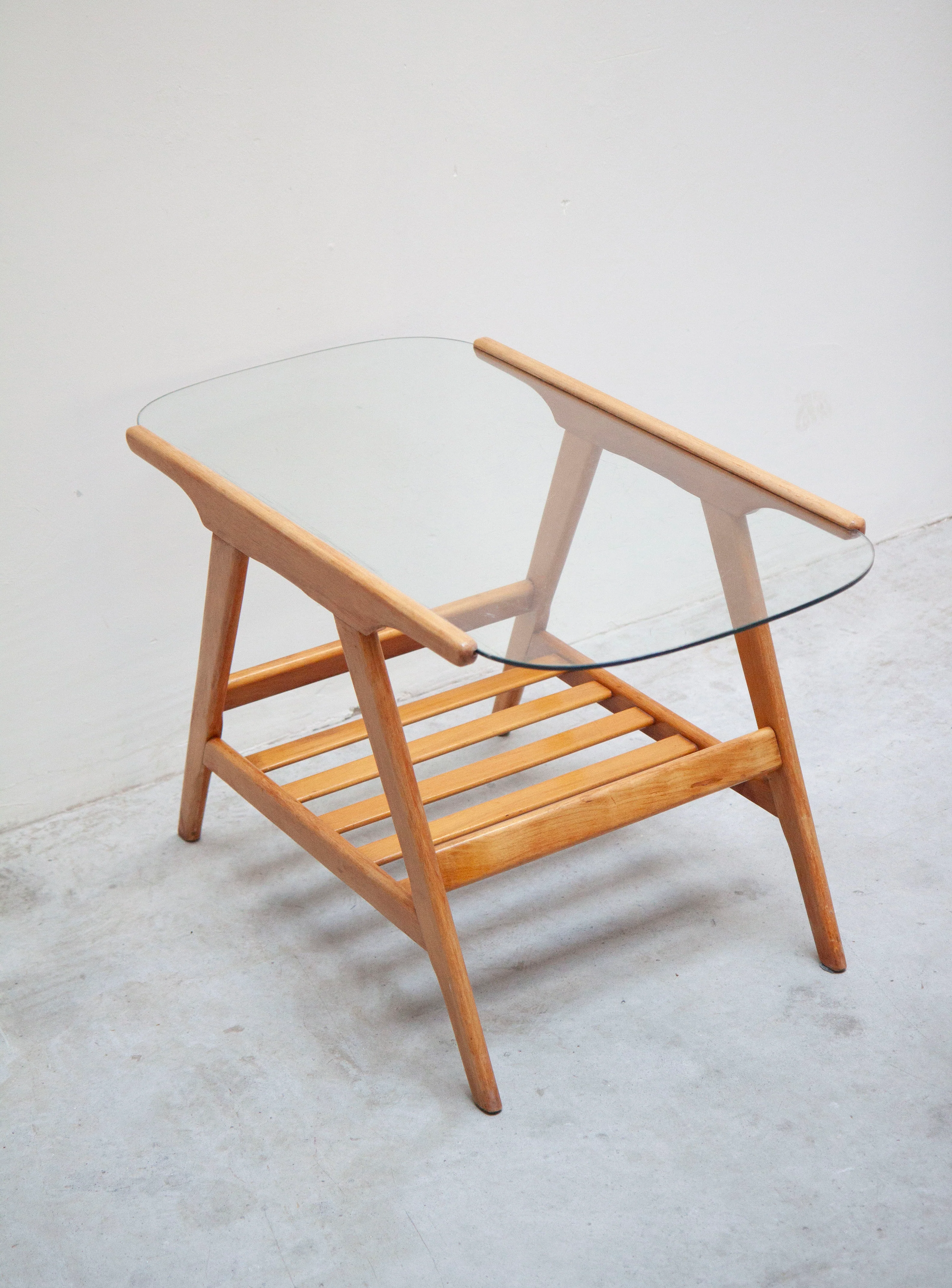 Cesare Lacca Oak Coffee Table with Glass Top - Image 8