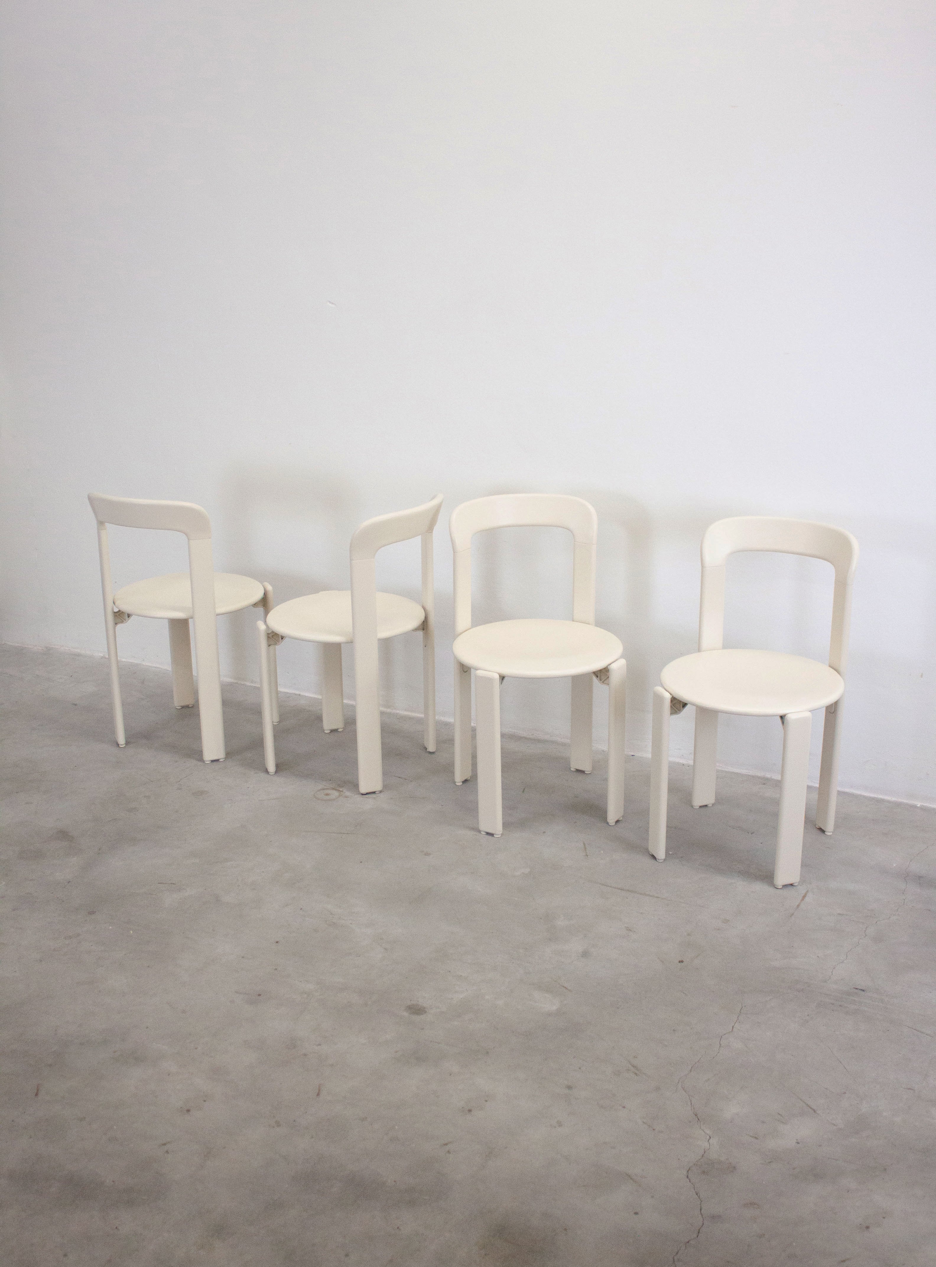 Dietiker Rey Dining Chairs by Bruno Rey (Ivory White) - Image 5