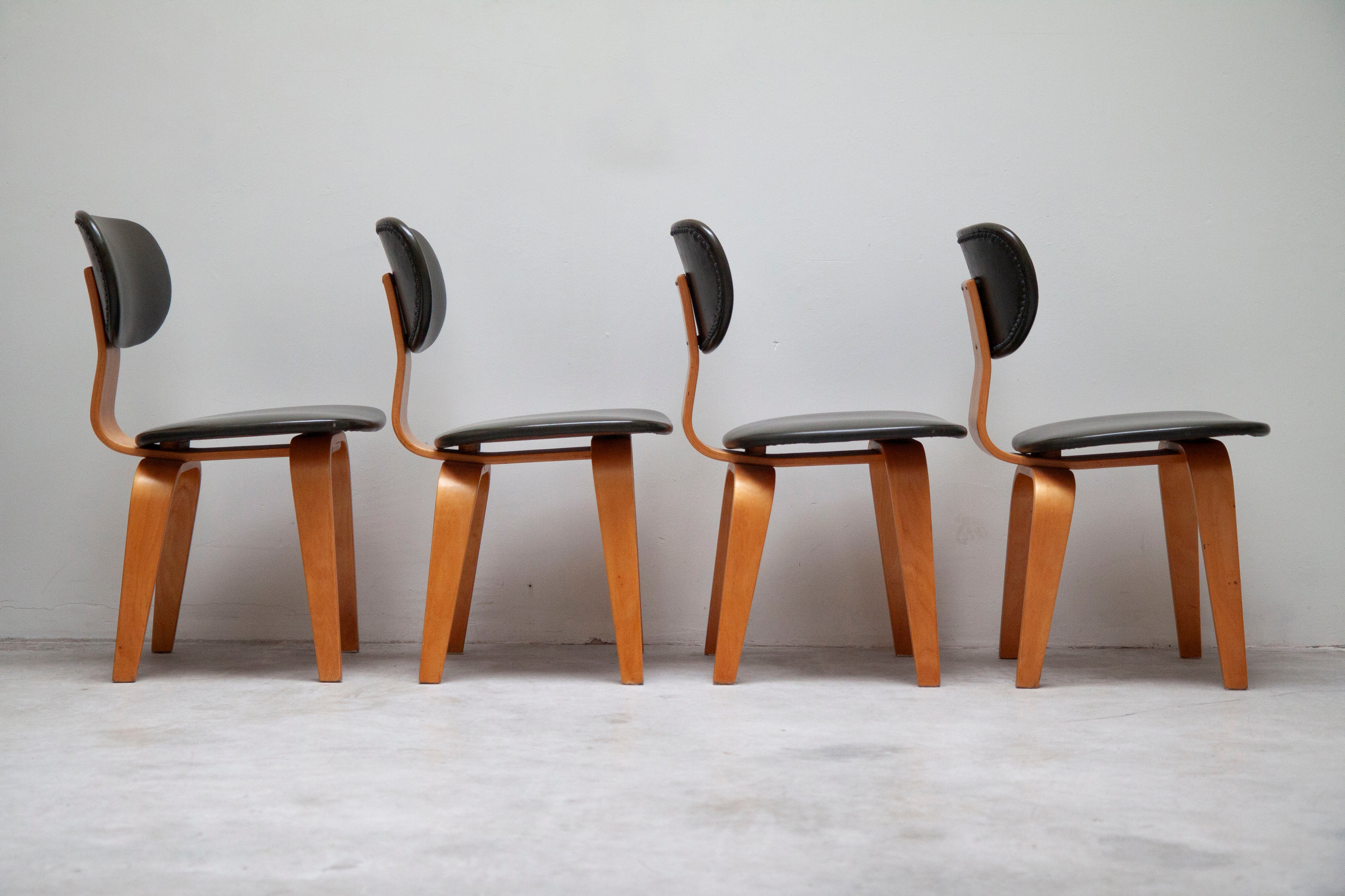 Pastoe SB03 Dining Chairs by Cees Braakman (Dark Olive) - Image 7