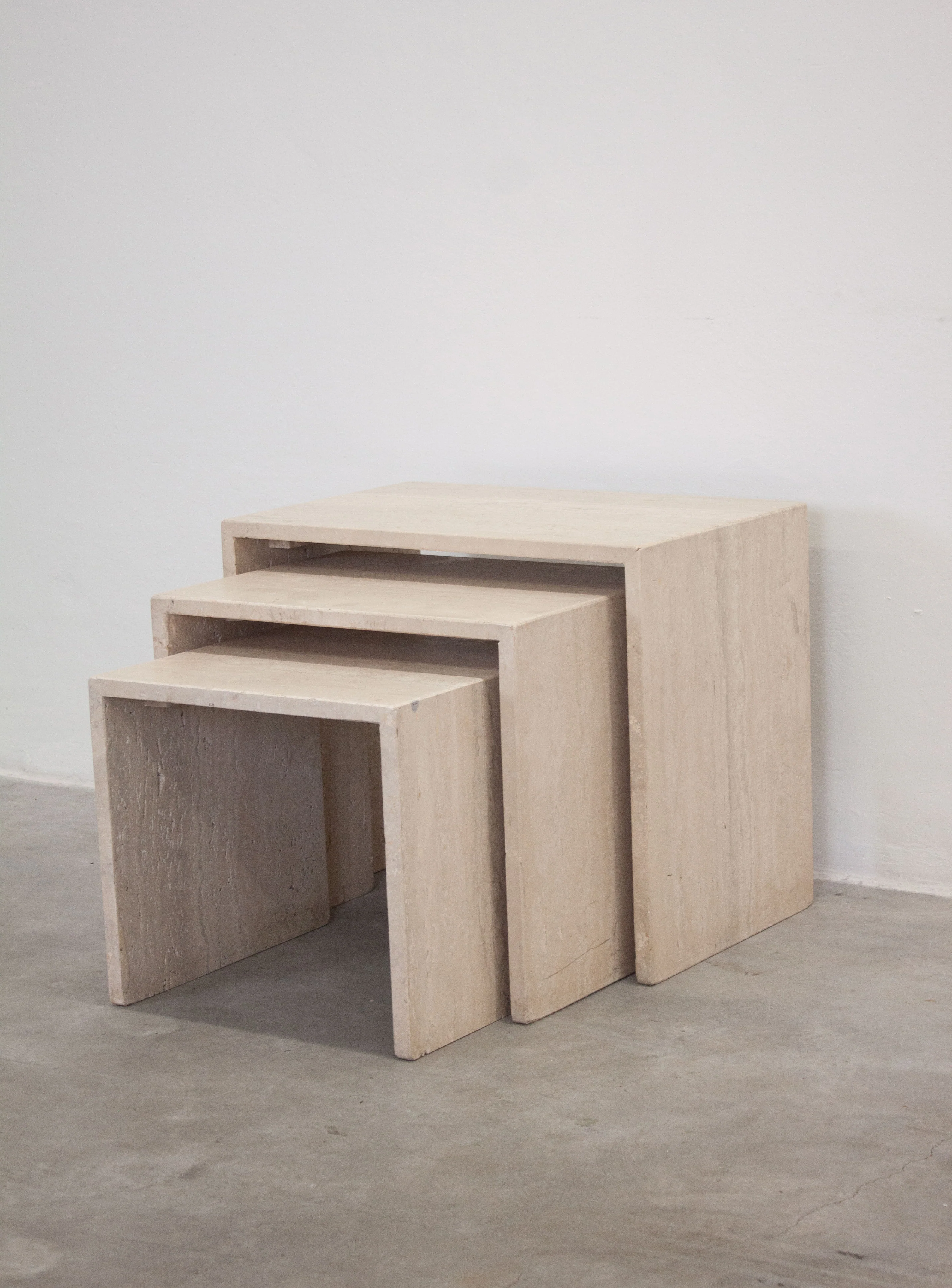 Travertine Nesting Tables (Set of 3)