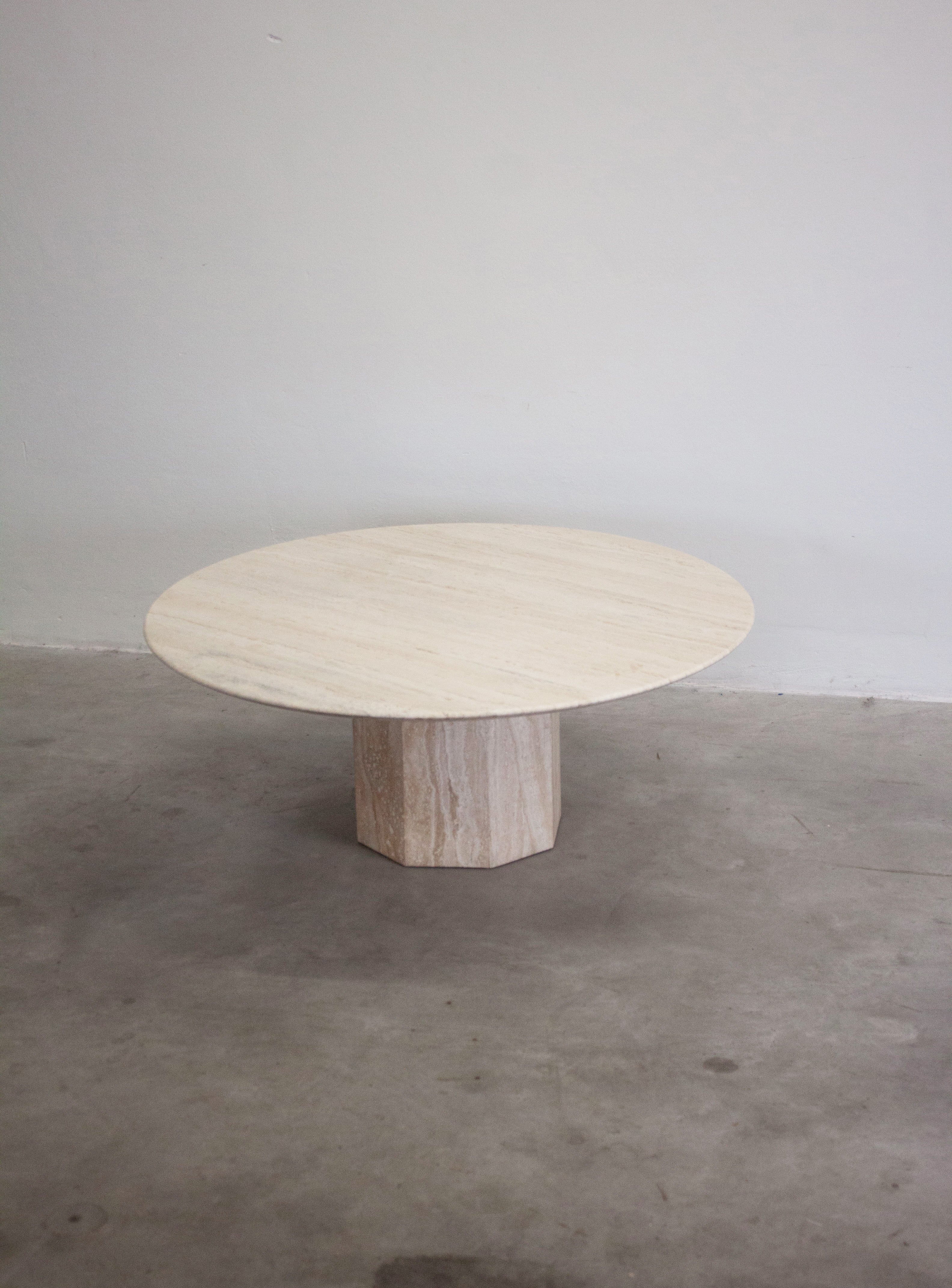 Travertine Round Coffee Table